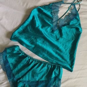 {Victoria’s Secret} Blue Lace Lingerie Set